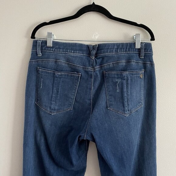 Democracy Women SZ 10 Blue Dark Wash "Ab"Solution 5-Pocket Elastic Waist Jeans - Picture 6 of 10